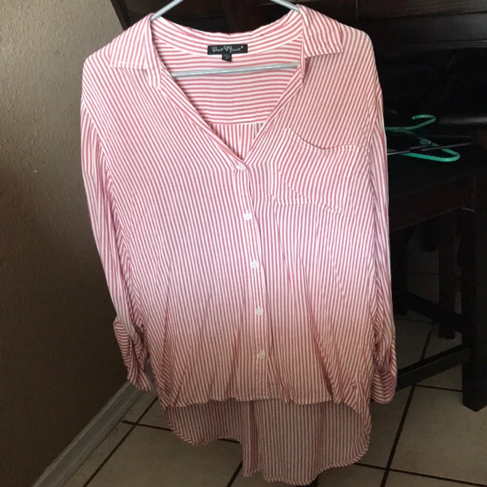 Striped Hi-lo Button Down Shirt